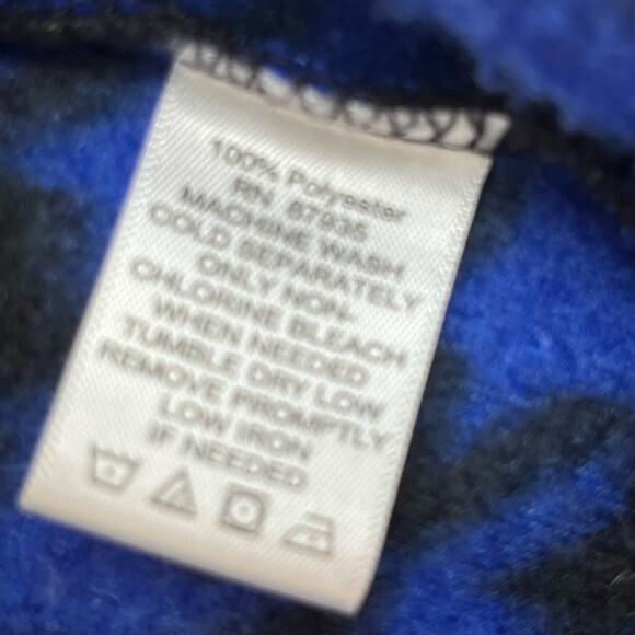 Susan Graver Women’s Large Black/Blue Chevron Fleece Zip-Front Vest Layering - Picture 4 of 6